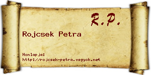 Rojcsek Petra névjegykártya